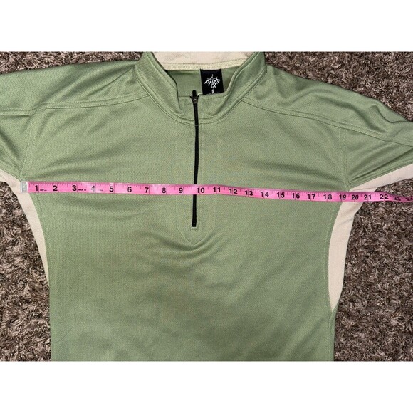 PrAna Breathe 1/4 Zip Lightweight Pullover Sweater Men's Size Small Green/Tan - Picture 10 of 11